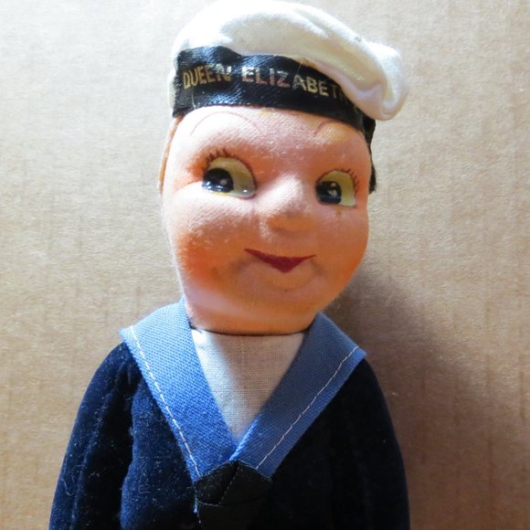 Vintage Sailor Boy Jolly Boy Norah Wellings -Queen Elizabeth Soft Felt Doll - Picture 2 of 4